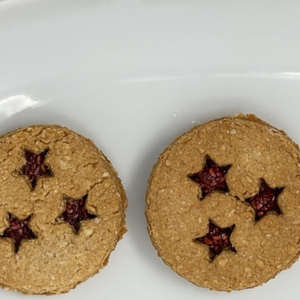 Raspberry Linzer Cookies Vegan